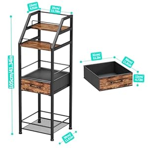 HapiRm Wine Rack Freestanding Floor - 4-Tier Stepped Liquor Cabinet Bar Stand for Home with Fabric Drawer, Wine & Glass Organizer for Living Room, Kitchen, or Dining Room HapiRm Wine Rack Freestanding Floor 4 Tier Stepped Liquor Cabinet Bar Stand for Home with Fabric Drawer Wine Glass Organizer for Living Room Kitchen or Dining Room