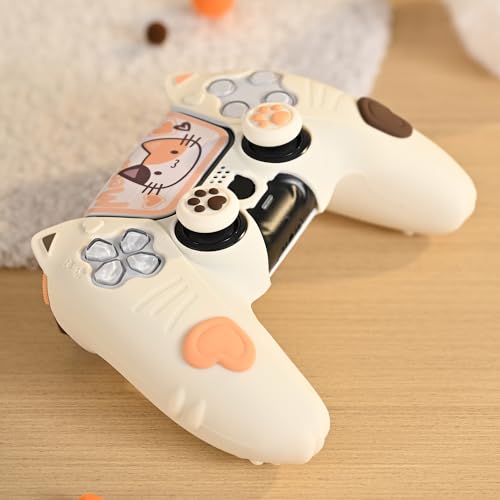 Image of GeekShare PS5 Controller Skin Set Soft Silicone Protective Cover Case for PS5 Wireless Controller with 2 Thumb Grip Caps and 2 Stickers