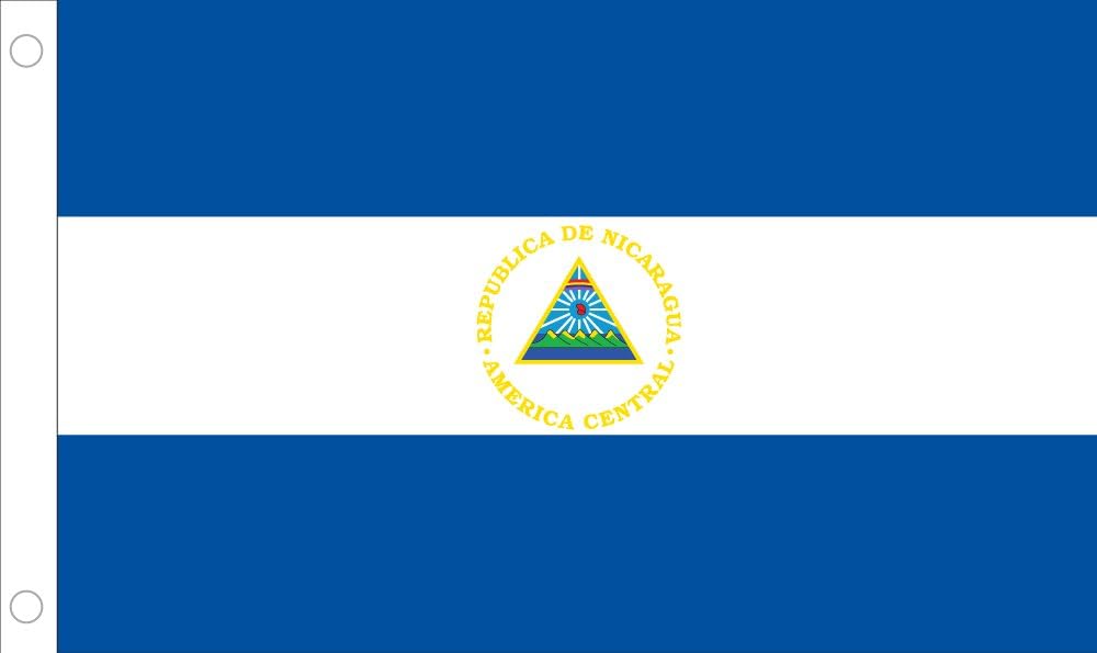 Allied Flag Outdoor Nylon Nicaragua United Nation Flag with Seal, 5-Feet by 8-Feet