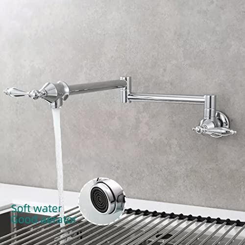 Grifo para llenar ollas de latón con interruptor doble de pared 4