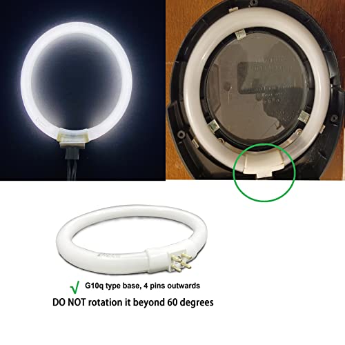 (2Pack) 4.75’’ T4 Type 12W 6400K Circular Bulb Replacement For Magnifier Desk Light,Vanity Magnifying Makeup Mirror,Daylight 6500K Fluorescent Lamp #TOP2