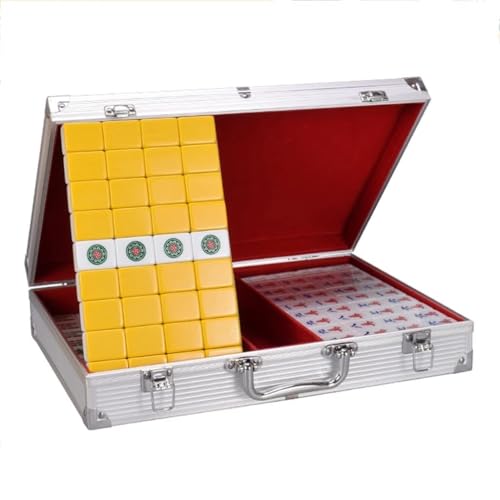 Mahjong 136 piezas con caja aluminio juego chino miniatura 1