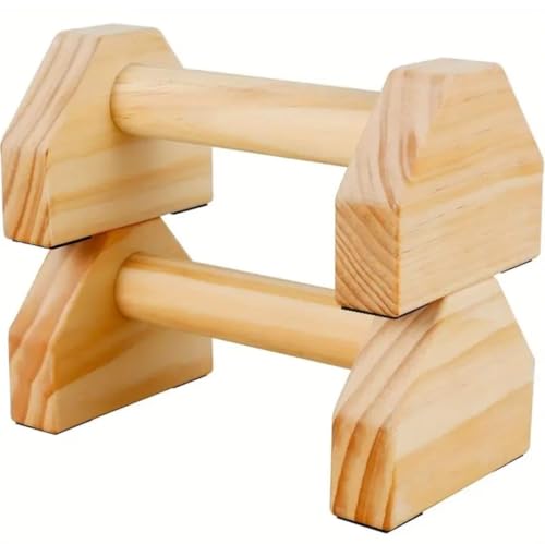 DECOVYN Wooden Push-Up Bars for Home Workout | Solid Wood Parallettes | Non-Slip Base | Strength Training, Calisthenics & Gymnastics Equipment Set of...