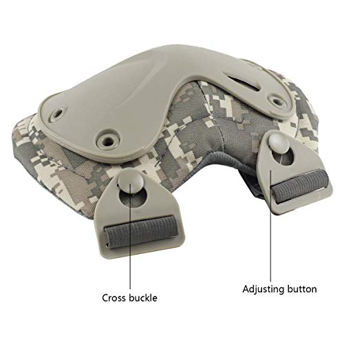 Image of Tactical Combat Knee & Elbow Protective Pads Set for Outdoor CS Paintball Game Cycling Safety Skateboarding Gear Skates Knee Protection Guard Pads