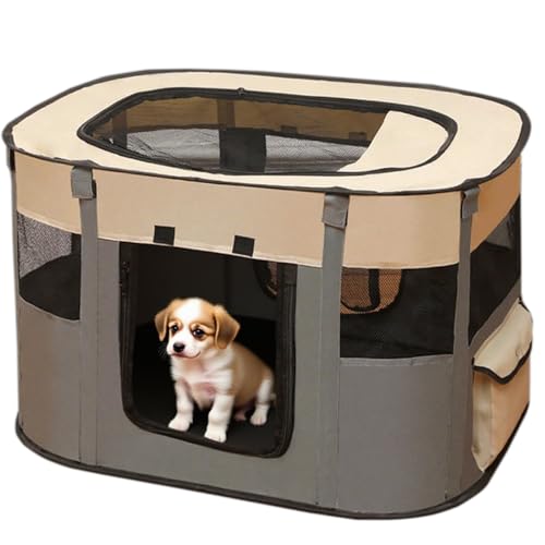 Recinto per Cani 70 x 55 x 40 cm, Recinto per Gatti da Interno Pieghevole, Anche per Esterno, Box Traspirante Portatile per Gatti Conigli Cuccioli