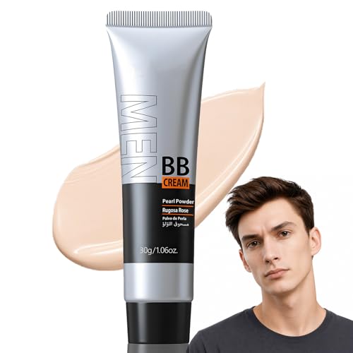 Image of Men's BB Cream SPF15 Tinted Moisturiser Lightweight Non-Greasy Oil Control - Multi-Purpose Concealer Evens Skin Tone Minimises Pores Hydrating Natural Finish for All Day Radiance (Light)