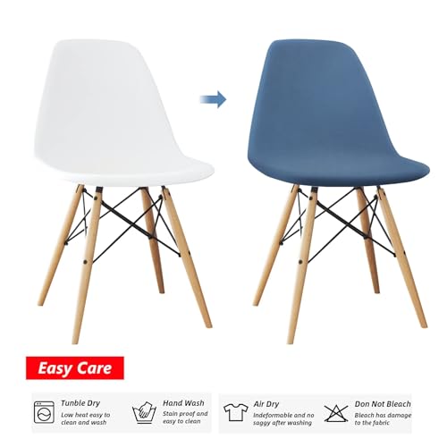Langlebig Universal Stretch Stuhlhussen, 4er Set Elastische Moderne Stretch Stuhlbezug, Dining Chair Covers Samt Abnehmbare Waschbarer, für Esszimmer Hotel Bankett Hochzeit Partys Deko (4, Grau-blau)
