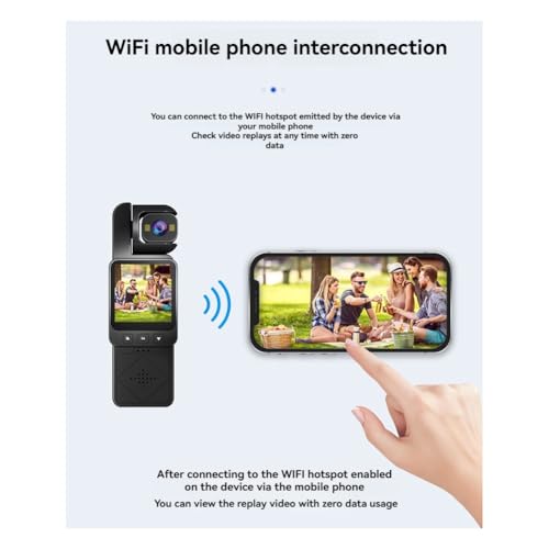 Caméra d'action Wi-Fi stabilisée 1080p avec objectif 360°
