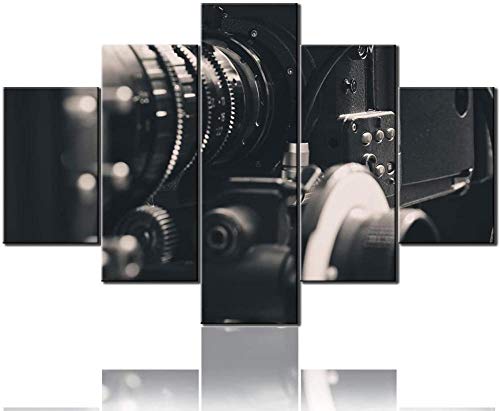 5 Teilig Leinwandbilder150X80Cm Professionelles Schwarzweißmuster Der Digitalkamera Hölzerne Rahmen Bild Auf Leinwand Wandbild Kunstdruck