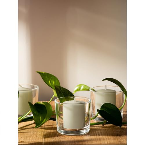 Image of CANDWAX Unscented Ivory Votive Candles Set of 36 - Clean-Burning, Long-Lasting 15 Hour Burn - Ideal for Weddings, Home Decor, Spa, Events - Bulk Value for Versatile Use