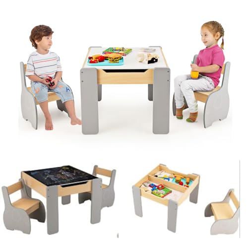 COSTWAY 4 en 1 Juego de Mesa y Silla Infantil