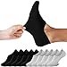 Produktbild FALARY Füßlinge Herren Damen Footies Unsichtbare Kurze 10 Paar Sneaker Socken Großes Silikonpad Verhindert Verrutschen_SchwarzGrau_43-46
