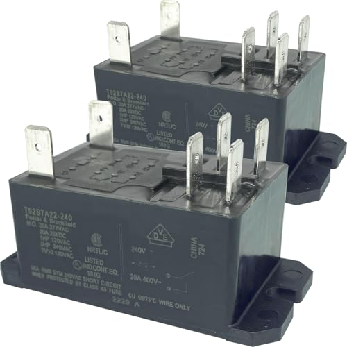 2-Pack T92S7A22-240 Relay – 30A 240VAC 6-Pin DPST-NO Industrial Relay – Compatible with Schneider Electric & Carrier Units