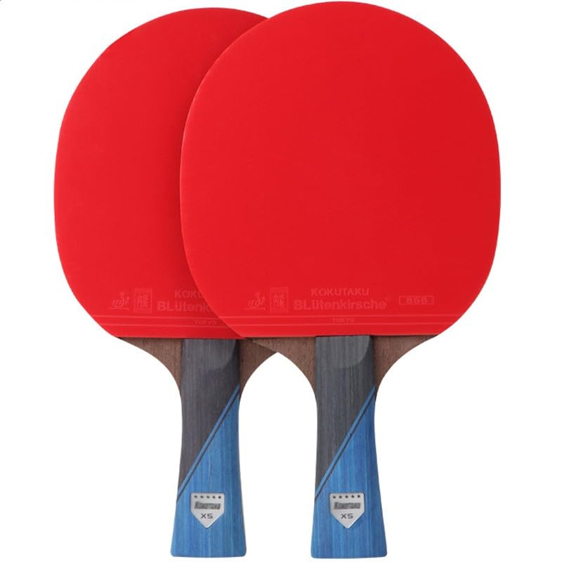 JITEM Ping Pong Paddles,Table Tennis Paddles,Table Tennis Bat Set, 2 Pieces of Table Tennis Rackets with Portable Bags, 7 Layers of Chicken Wing Wood, High Bomb Sponge, Non -Slipproof Handle(Color:A)