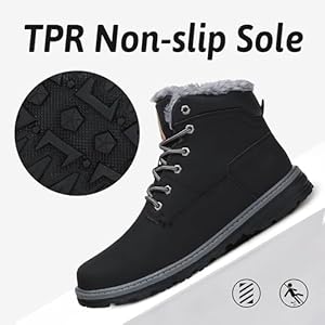 Mishansha Warme winterschoenen heren dames sneeuwlaarzen gevoerde enkellaarzen 36-48, Zwart, 47 EU