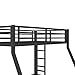Twin Over Full Bunk Beds for Adults,Heavy Duty Adult Bunk Beds,Metal Bunk Bed Twin Over Full with 2 Ladders for Kids,Teens,Noise-Free,Black