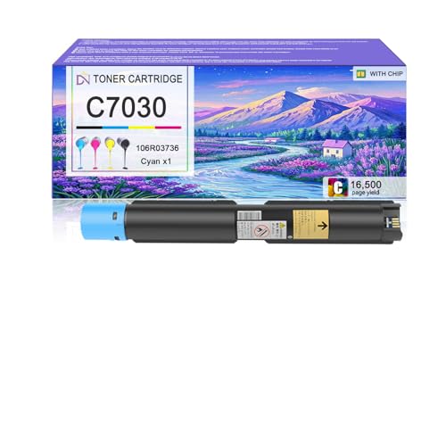 Image of C7030 Toner Cartridge Compatible for Xerox 106R03736 Cyan Toner Cartridges Work for Xerox Versalink C7020 C7025 C7030 Printers