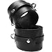KinkLab Bondage Basics Leather Wrist Cuffs, Black