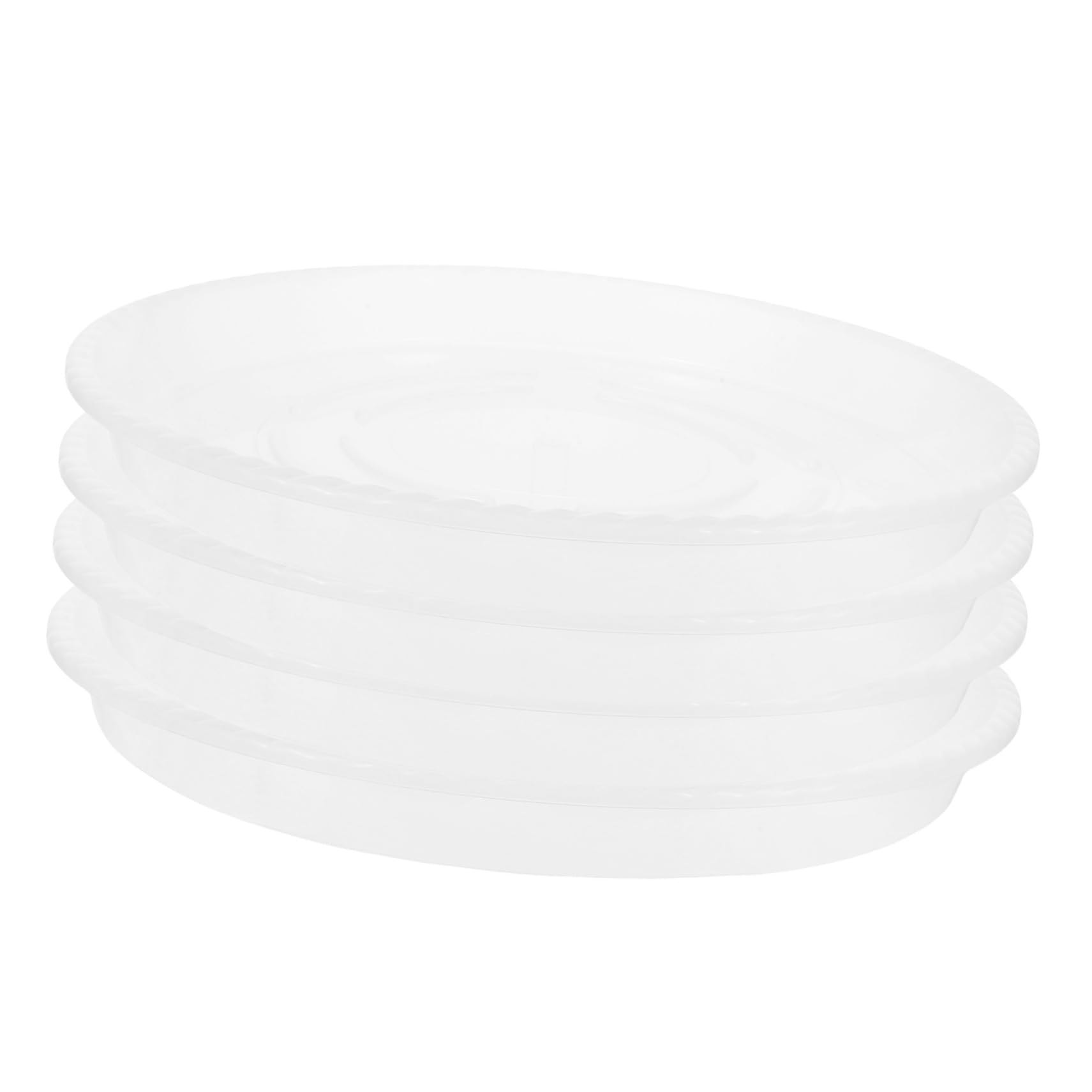 Soucoupes Rondes Plastique Soucoupe Transparente Plante Pot de Fleurs x4