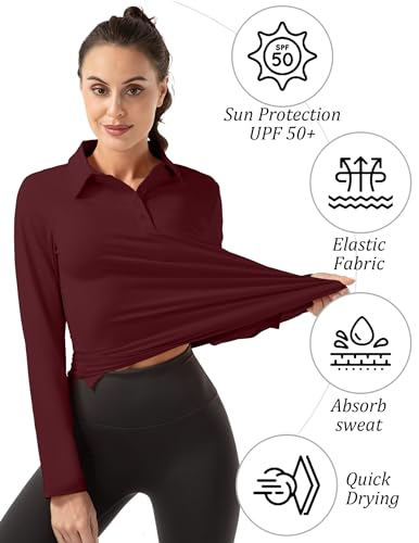 Women Long Sleeve Polo Shirt Golf Sport Top Athletic Sportswear Tennis Activewear3