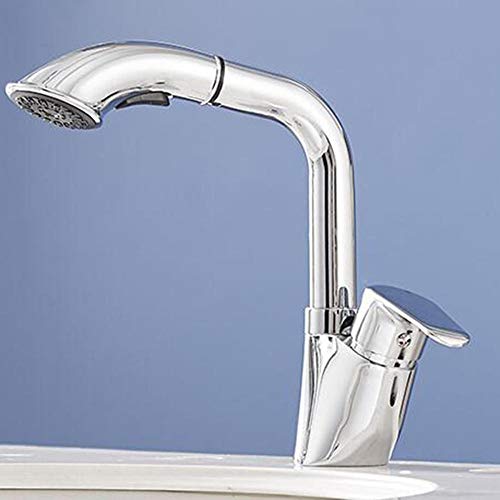 Mitigeur de salle de bain en laiton massif avec bec élévateur et douchette haut de gamme