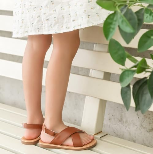 DADAWEN Girl's Summer Water Sandals Strappy Comfort Soft Flat Sandal (Toddler/Little Kid)3