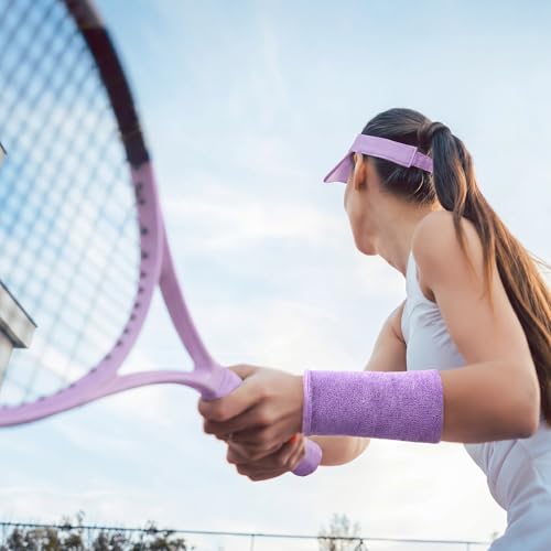Image of WILLBOND 6 Inch Wrist Sweat Bands for Men Women Tennis Elastic Athletic Long Sweatband Wrist Absorbent for Basketball Tennis Running Outdoor Activity