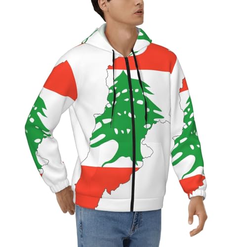 Sweat à capuche chaud Liban homme avec motif de carte géographique 2025