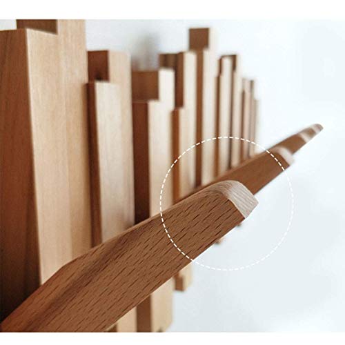 HJW Praktische opbergrek massief hout opknoping entryway plank, wandmontage decoratieve drijvende planken opbergrek voor kleding hoed tas woonkamer display stand 1Huiyang-01020,40 cm - Image 6