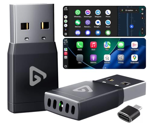 2026�N�V�^ ���C�����X CarPlay & Android Auto �A�_�v�^�[ �����^�݌v�EBluetooth5.4�E��5�b�Ŏ����Đڑ� �L��CarPlay/Android Auto�𖳐��� Type-C�A�_�v�^�[�t�� ���{��������t�� USB-A/