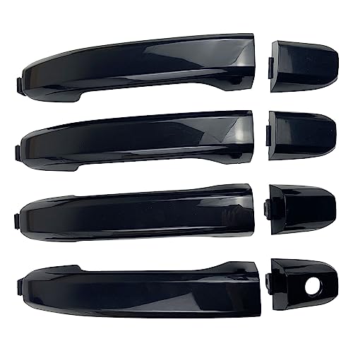 Cheriezing 22923605 Smooth Black Outside Door Handles (Set Of 4) Compatible For 2014-2018 Chevy Silverado Suburban Gmc Sierra Yukon #TOP2