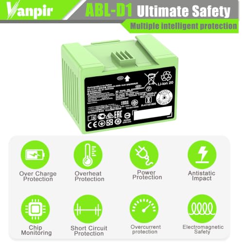 Image of ABL-D1 2500mAh 36Wh Replacement Battery for iRobot Roomba i /j /e Series - Extended Runtime for Large Area Cleaning & Hard Floors, Compatible with Roomba i7 j7 i7+ j7+ i3 i4 e5 e6 and More Models