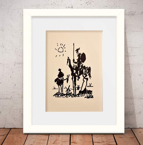 Quadro Decorativo Picasso Poster Dom Quixote Vidro & Paspatur 46x56cm