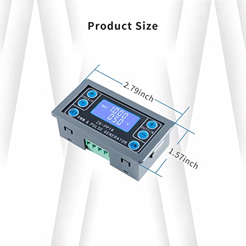 ZK-PP1K PWM Pulse Signal Generator, Frequency Generator PWM Pulse Number and Frequency Duty Cycle Adjustable LED Display with Shell Module, Square Wave Rectangular Wave Signal Generator
