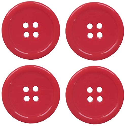 Flat Hemisphere Mushroom Shank snap Pearl 4 Holes Buttons Round Sewing Button Scrap Booking, 50 pcs, Color: Red-image-6