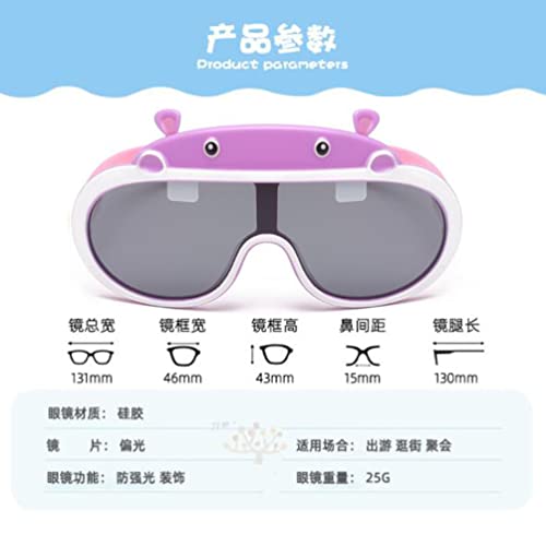 Cartoon Hippo Children's Sunglasses Men and Women Silicone Polarized UV Protection Sunglasses Sunshade Glasses3