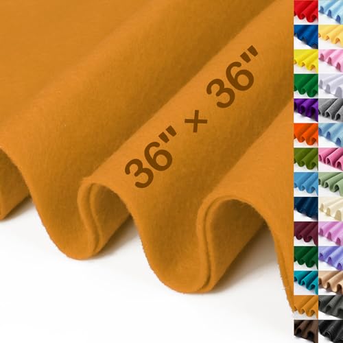 Image of XSEINO Antique Gold Large Felt Fabric 36 inch X 36 inch(1 Square Yard), 1.4 mm Thick Soft Felt Fabric Sheet for Crafts, Yellow Series Colors Soft Nonwoven Fabric, Fit for Decoration, Sewing, DIY Crafts