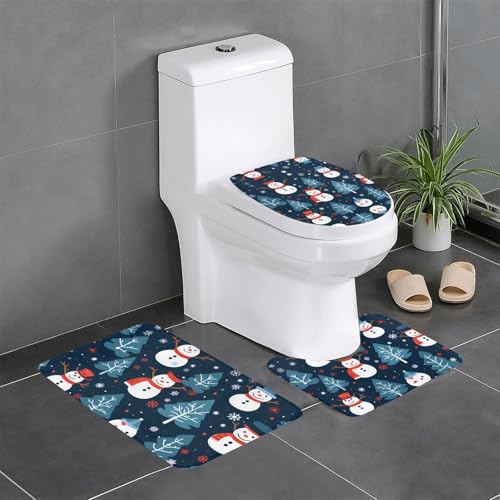 Tapis de salle de bain de Noël antidérapants pour toilettes et coiffeuse