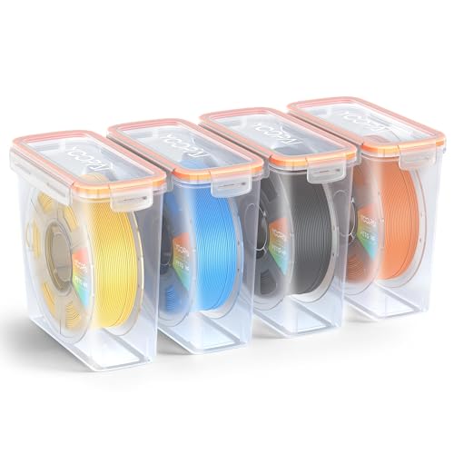 YOOPAI Pro Filament-Aufbewahrungsbox Einzelspulen-Lagerbox luftdicht mit Trockenmitteln effektive Feuchtigkeitskontrolle staubdicht für 3D-Druck-Filament (4er-Pack)