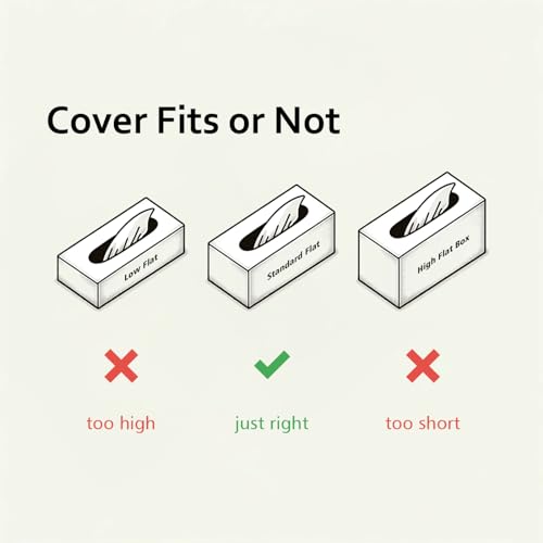 OLETHA Aesthetic Rectangle Tissue Box Cover, Medium Flat Box Tissues Holder Rectangular, Black