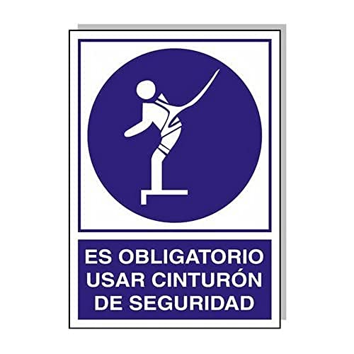 WOLFPACK LINEA PROFESIONAL - Cartel Uso Obligatorio Cinturon Seguridad 30x21 cm.