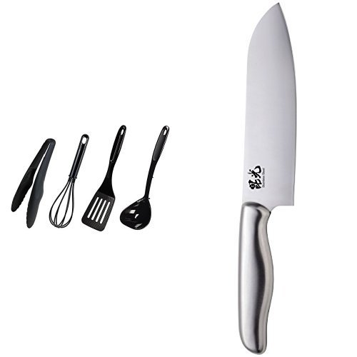 【セット買い】 【Amazon.co.jp限定】 パール金属 フライ返し おたま トング 泡だて器 ナイロンキッチンツール 4点 セット 日本製 River G-8126 + 三徳 包丁 165mm セット