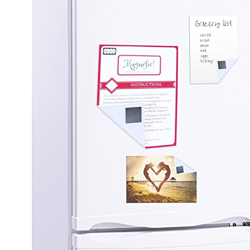 Magnefic Magnetic Squares, 1 Tape Sheet of 70 Magnetic Squares (Each 20x20x2mm), Magnet on one Side, Self Adhesive on The Other Side. Perfect for Fridge Organisation, Art Project, Vision Board