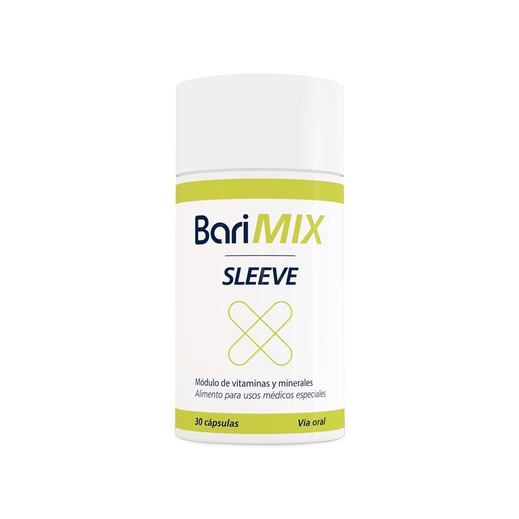 BARIMIX SLEEVE PACK 3, multivitaminas y multiminerales para pacientes bariátricos intervenidos de cirugía bariátrica restrictiva. Bote de 30 cápsulas, 1 cápsula al día. Tratamiento de 3 meses