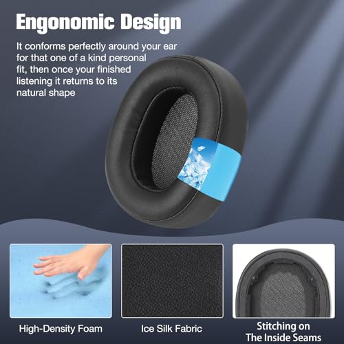 Laipuke Ersatz Ohrpolster Kompatibel mit Teufel Real Blue NC (2021) /Real Blue Pro Kopfhörer Upgrades Protein Leder Ohrpolster