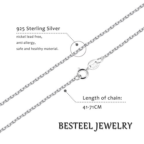 BESTEEL 1.5MM Sterling Argento Collana per Uomo