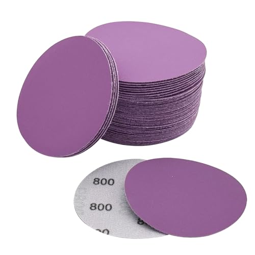 3 Inch 800 Grit Wet Dry Sandpaper 50pcs Sanding Disc Hook and Loop Premium Aluminum Oxide Sand Paper for Metal Wood Auto