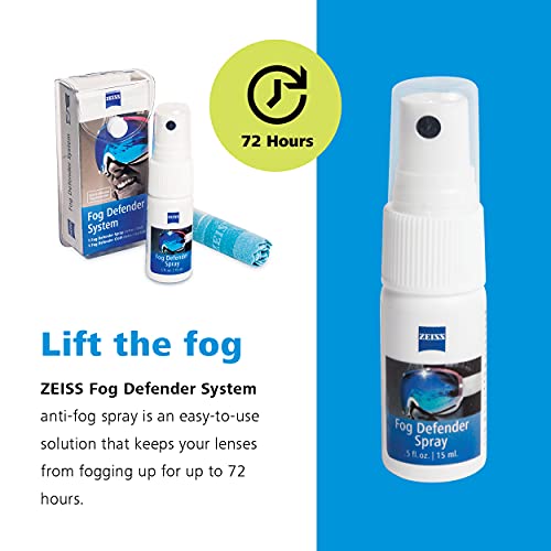 Zeiss Spray antiembaçamento para óculos Fog Defender System – 1 frasco spray e 1 pano de microfibra