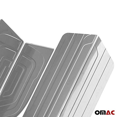 Omac Automotive Interior Accessories Scuff Plate Chrome Door Sill Cover | Car Door Entry Guards | Step Protector Steel 4 Pcs. Fits Mercedes Benz Sprinter W907 2019-2023 #TOP5