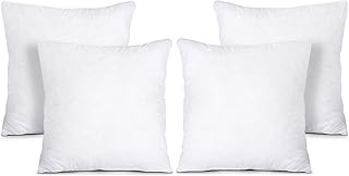 SK MERCHANDISE Pack of 4 (45 x 45 cm) Hollowfibre 18" Inch Square Cushion Pads Insert Inner Fillers Anti-Allergy